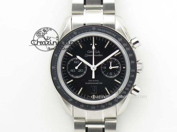 0601 Premium Seamaster Professional Chrono RG Black Ceramic Black Dial On RG Bracelet A 8212